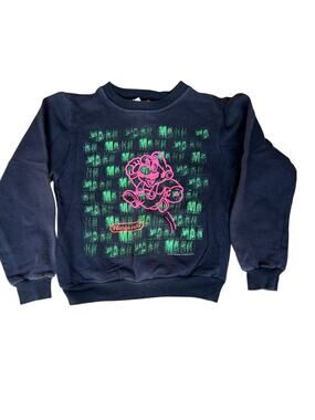 1989 RARE Nintendo of Ameria Super Mario Kids Boy Neon Graphic Sweatshirt Sz 6